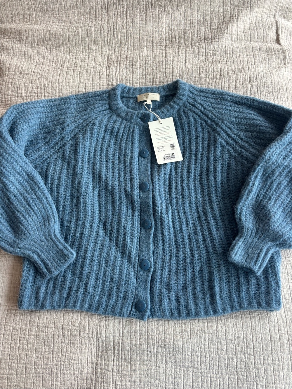 NWT Sézane Emile Cardigan in Summer Blue Size S - Picture 2 of 7